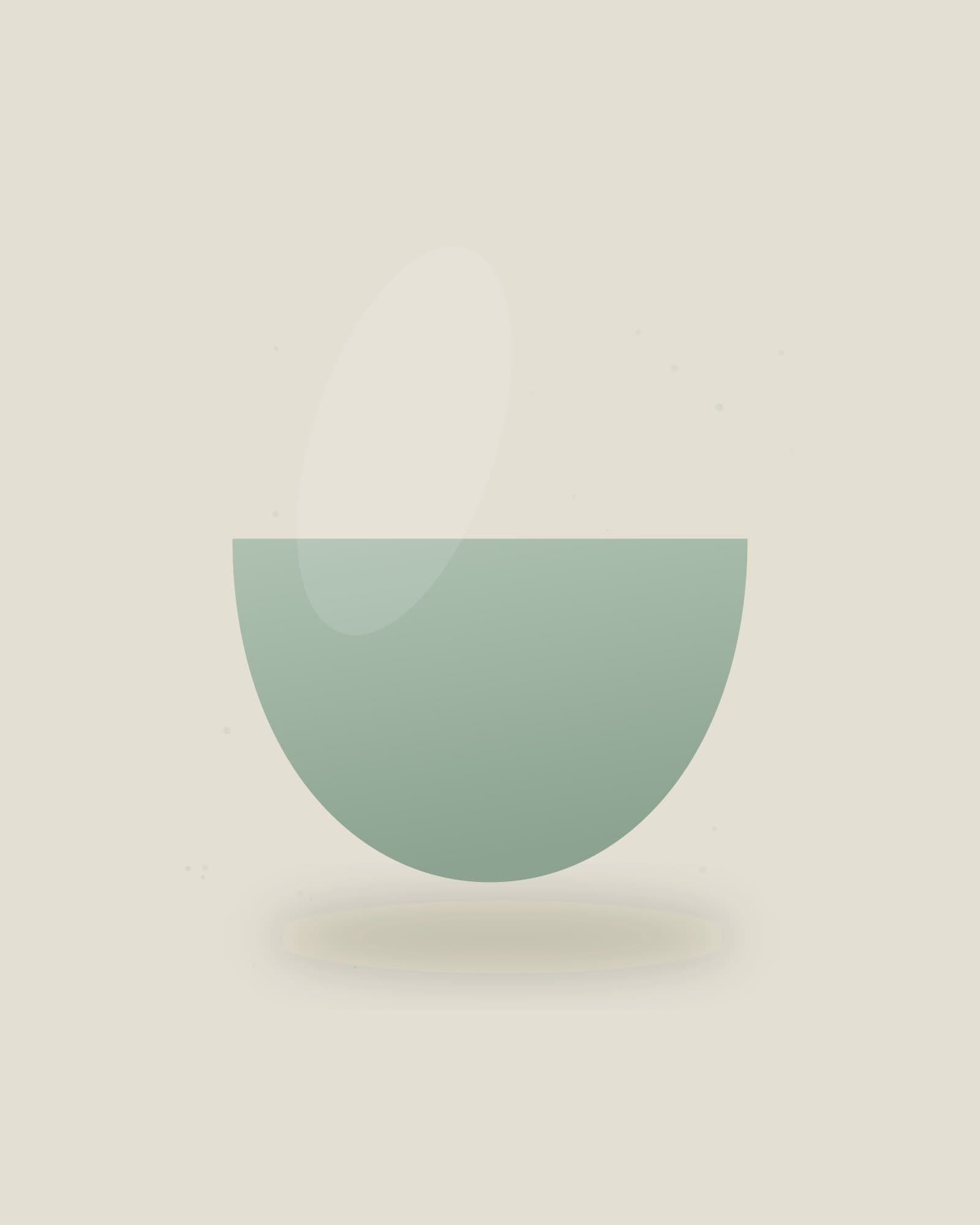 Skål — Morgendis — Stentøj, celadon-glasur